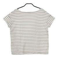 ORCIVAL ボーダー フレンチスリーブ 半袖Ｔシャツ カットソー ホワイト ベージュ レディース オーシバル/オーチバル【中古】5-0605S∞