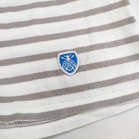 ORCIVAL ボーダー フレンチスリーブ 半袖Ｔシャツ カットソー ホワイト ベージュ レディース オーシバル/オーチバル【中古】5-0605S∞