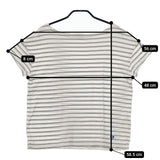 ORCIVAL ボーダー フレンチスリーブ 半袖Ｔシャツ カットソー ホワイト ベージュ レディース オーシバル/オーチバル【中古】5-0605S∞