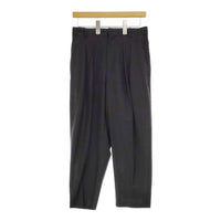 LOEFF 2タック センタープレススラックス ポリエステルウール パンツ ブラック レディース ロエフ【中古】5-0309G∞