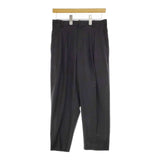 LOEFF 2タック センタープレススラックス ポリエステルウール パンツ ブラック レディース ロエフ【中古】5-0309G∞