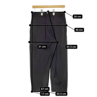LOEFF 2タック センタープレススラックス ポリエステルウール パンツ ブラック レディース ロエフ【中古】5-0309G∞