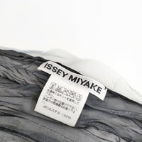 ISSEY MIYAKE プリーツ チュール IM01AD125 マフラー ストール ブラック グレー レディース イッセイミヤケ【中古】4-1206G◎