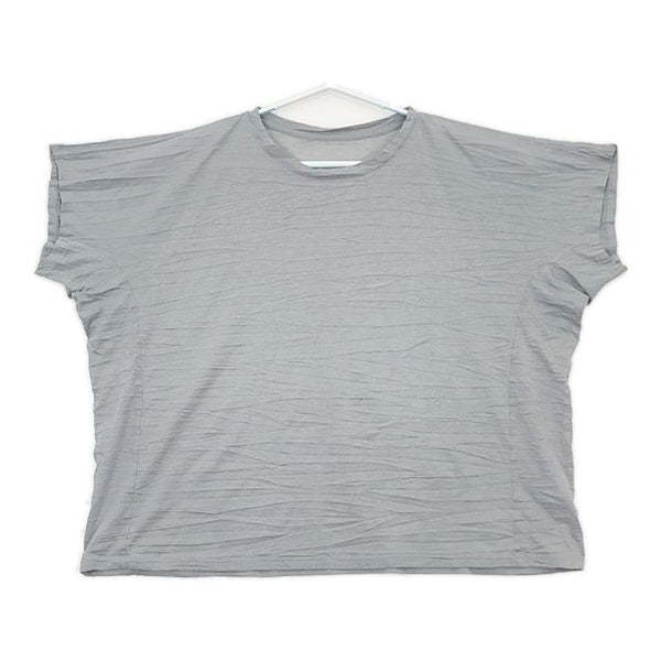 me ISSEY MIYAKE シワ加工 ワイドシルエット MI92JK573 ツイスト 半袖Ｔシャツ カットソー グレー レディース ミー イッセイミヤケ【中古】5-0529S∞