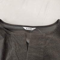 LE GLAZIK JL-3721 ノーカラーコーデュロイ ストレッチ サイズ36 ノーカラージャケット グレー レディース ルグラジック【中古】4-1116T♪