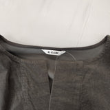 LE GLAZIK JL-3721 ノーカラーコーデュロイ ストレッチ サイズ36 ノーカラージャケット グレー レディース ルグラジック【中古】4-1116T♪