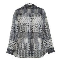 tao COMME des GARCONS 総柄シースルーブラウス TI-B017  ブラウス シャツ AD2021 グレー レディース タオ コムデギャルソン【中古】5-0324M∞