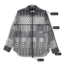 tao COMME des GARCONS 総柄シースルーブラウス TI-B017  ブラウス シャツ AD2021 グレー レディース タオ コムデギャルソン【中古】5-0324M∞