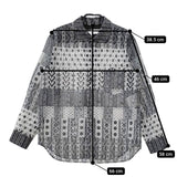tao COMME des GARCONS 総柄シースルーブラウス TI-B017  ブラウス シャツ AD2021 グレー レディース タオ コムデギャルソン【中古】5-0324M∞