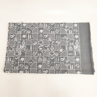 Amber オリジナルファブリック 刺繍 134×163cm 生地 グレー レディース アンバー【中古】5-0310G◎