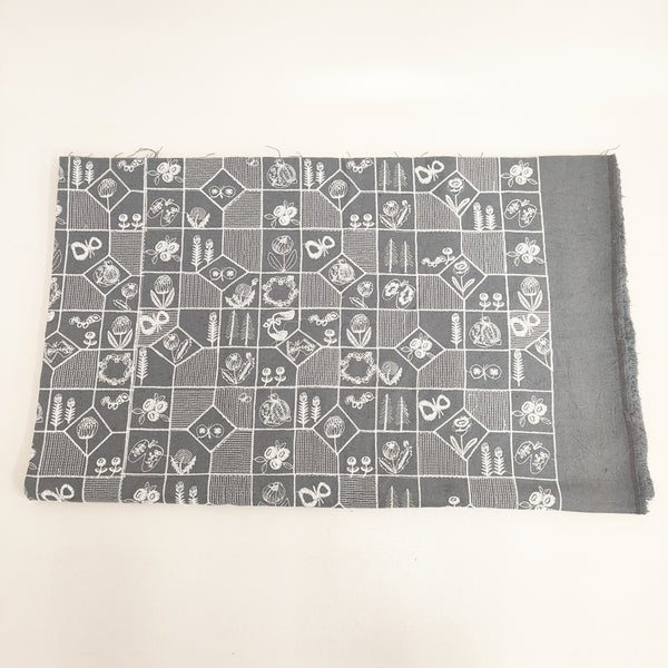 Amber オリジナルファブリック 刺繍 134×163cm 生地 グレー レディース アンバー【中古】5-0310G◎