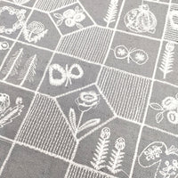 Amber オリジナルファブリック 刺繍 134×163cm 生地 グレー レディース アンバー【中古】5-0310G◎