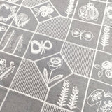 Amber オリジナルファブリック 刺繍 134×163cm 生地 グレー レディース アンバー【中古】5-0310G◎