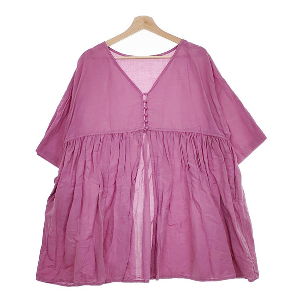 nest Robe 2wayチュニックブラウス 01242-1026 シルク混 ギャザー ブラウス シャツ 24SS ピンク レディース ネストローブ【中古】4-1113M♪