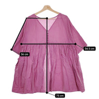 nest Robe 2wayチュニックブラウス 01242-1026 シルク混 ギャザー ブラウス シャツ 24SS ピンク レディース ネストローブ【中古】4-1113M♪