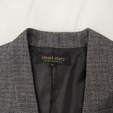 UNITED ARROWS closet story サイズ36 ホック ノーカラージャケット グレー レディース ユナイテッドアローズ【中古】4-1116T♪