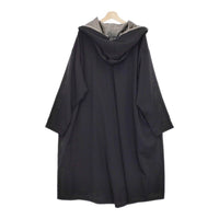 Y's WOOL GABARDINE COAT WITH BIG HOOD ウールギャバジンコート 定価15万 コート 23AW ブラック レディース ワイズ/Yohji【中古】4-1113T♪