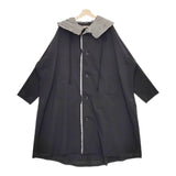 Y's WOOL GABARDINE COAT WITH BIG HOOD ウールギャバジンコート 定価15万 コート 23AW ブラック レディース ワイズ/Yohji【中古】4-1113T♪