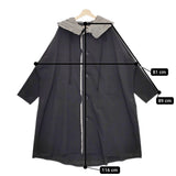 Y's WOOL GABARDINE COAT WITH BIG HOOD ウールギャバジンコート 定価15万 コート 23AW ブラック レディース ワイズ/Yohji【中古】4-1113T♪