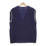 Steven Alan 8218-199-0207 シェットランドウールステッチニットベスト 定価25850円 ネイビー レディース スティーブンアラン【中古】4-1118T♪