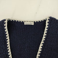 Steven Alan 8218-199-0207 シェットランドウールステッチニットベスト 定価25850円 ネイビー レディース スティーブンアラン【中古】4-1118T♪