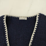 Steven Alan 8218-199-0207 シェットランドウールステッチニットベスト 定価25850円 ネイビー レディース スティーブンアラン【中古】4-1118T♪