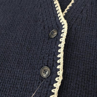 Steven Alan 8218-199-0207 シェットランドウールステッチニットベスト 定価25850円 ネイビー レディース スティーブンアラン【中古】4-1118T♪