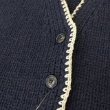 Steven Alan 8218-199-0207 シェットランドウールステッチニットベスト 定価25850円 ネイビー レディース スティーブンアラン【中古】4-1118T♪