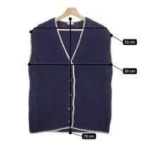 Steven Alan 8218-199-0207 シェットランドウールステッチニットベスト 定価25850円 ネイビー レディース スティーブンアラン【中古】4-1118T♪