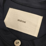 Midi-umi 未使用品 スタンドカラーノースリーブワンピース 定価19910円 1-759462 ベルト付き ワンピース ネイビー レディース ミディウミ【中古】5-0529S∞