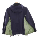 Sacai Sponge Sweat MA-1 Hoodie ドッキング ジップアップ SCW-060 サイズ2 パーカー ネイビー カーキ レディース サカイ【中古】4-1123M♪