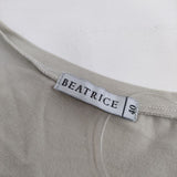 BEATRICE エッフェル塔 スパンコール 半袖Ｔシャツ カットソー グレージュ レディース ベアトリス【中古】5-0529S∞