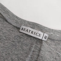 BEATRICE エッフェル塔 スパンコール チュニック丈 半袖Ｔシャツ カットソー グレー レディース ベアトリス【中古】5-0529S∞
