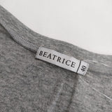 BEATRICE エッフェル塔 スパンコール チュニック丈 半袖Ｔシャツ カットソー グレー レディース ベアトリス【中古】5-0529S∞