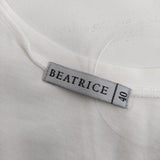 BEATRICE エッフェル塔 スパンコール チュニック丈 半袖Ｔシャツ カットソー ホワイト レディース ベアトリス【中古】5-0529S∞