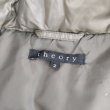 theory ANGELOU.R NEW LANDING 袖リブ 2way ダウンジャケット カーキ レディース セオリー【中古】4-1204A▲