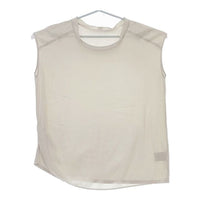 PLAIN PEOPLE 切替 サテンジャージコンビノースリーブトップス Ｔシャツ カットソー グレージュ レディース プレインピープル【中古】5-0529S∞