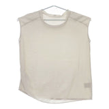 PLAIN PEOPLE 切替 サテンジャージコンビノースリーブトップス Ｔシャツ カットソー グレージュ レディース プレインピープル【中古】5-0529S∞