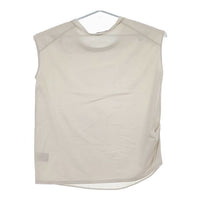 PLAIN PEOPLE 切替 サテンジャージコンビノースリーブトップス Ｔシャツ カットソー グレージュ レディース プレインピープル【中古】5-0529S∞