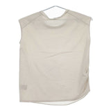 PLAIN PEOPLE 切替 サテンジャージコンビノースリーブトップス Ｔシャツ カットソー グレージュ レディース プレインピープル【中古】5-0529S∞