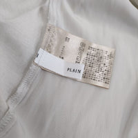 PLAIN PEOPLE 切替 サテンジャージコンビノースリーブトップス Ｔシャツ カットソー グレージュ レディース プレインピープル【中古】5-0529S∞