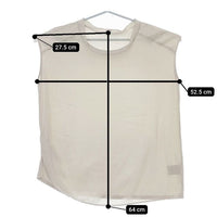 PLAIN PEOPLE 切替 サテンジャージコンビノースリーブトップス Ｔシャツ カットソー グレージュ レディース プレインピープル【中古】5-0529S∞