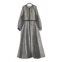 UNITED ARROWS レオパード シアードレス ワンピース ブラック ホワイト レディース ユナイテッドアローズ【中古】5-0312M∞