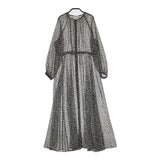 UNITED ARROWS レオパード シアードレス ワンピース ブラック ホワイト レディース ユナイテッドアローズ【中古】5-0312M∞