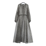UNITED ARROWS レオパード シアードレス ワンピース ブラック ホワイト レディース ユナイテッドアローズ【中古】5-0312M∞