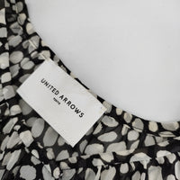 UNITED ARROWS レオパード シアードレス ワンピース ブラック ホワイト レディース ユナイテッドアローズ【中古】5-0312M∞