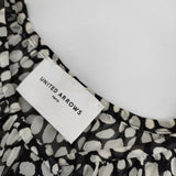 UNITED ARROWS レオパード シアードレス ワンピース ブラック ホワイト レディース ユナイテッドアローズ【中古】5-0312M∞