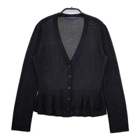 BURBERRY LONDON シルク混 裾フリル ニット カーディガン ブラック レディース バーバリーロンドン【中古】5-0312M∞