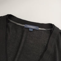 BURBERRY LONDON シルク混 裾フリル ニット カーディガン ブラック レディース バーバリーロンドン【中古】5-0312M∞