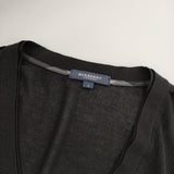 BURBERRY LONDON シルク混 裾フリル ニット カーディガン ブラック レディース バーバリーロンドン【中古】5-0312M∞